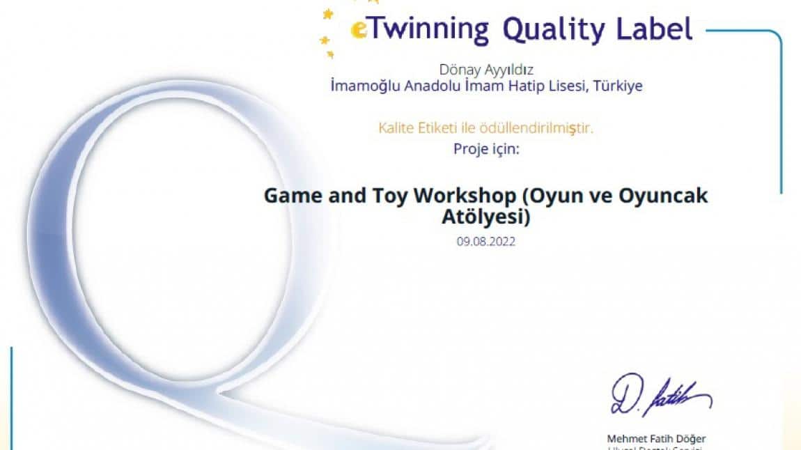 Game and Toy Workshop (Oyun ve Oyuncak Atölyesi) 